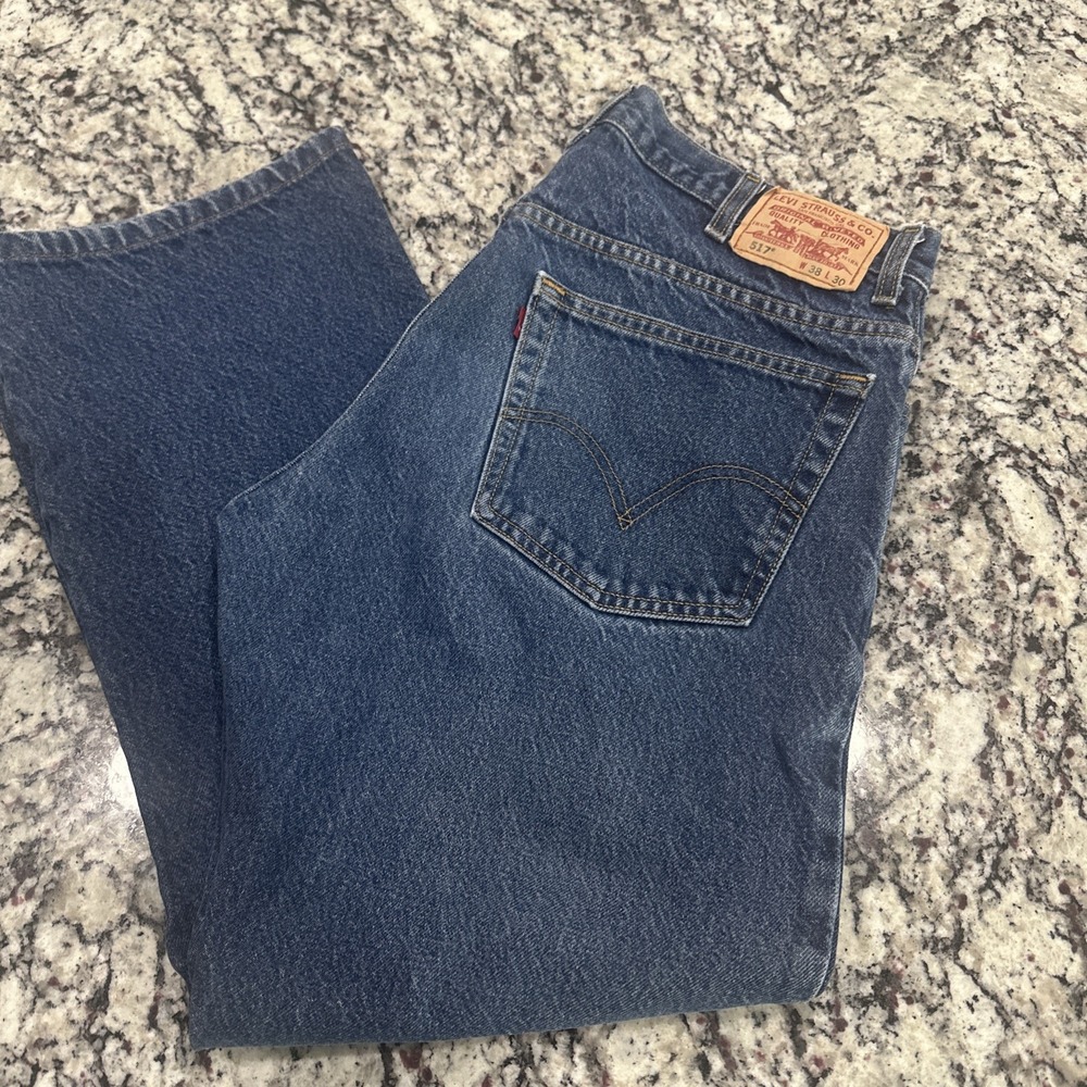 Vintage Levis‎ 517 Jeans Men 38x30 Blue Boot Cut Denim